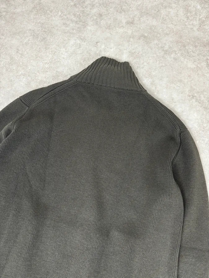 2000s Prada Olive Green Wool Zip-up Sweater - Image 6