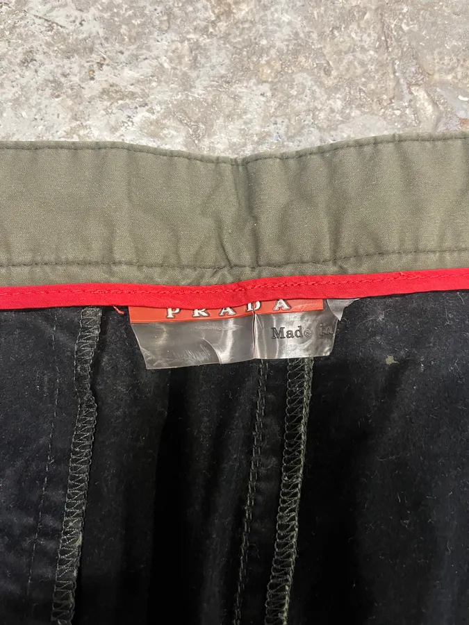 2000s Prada Olive Linea Rossa Pants - Image 10