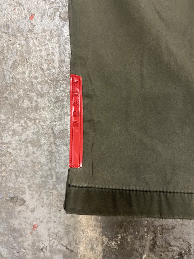 2000s Prada Olive Linea Rossa Pants - Image 9