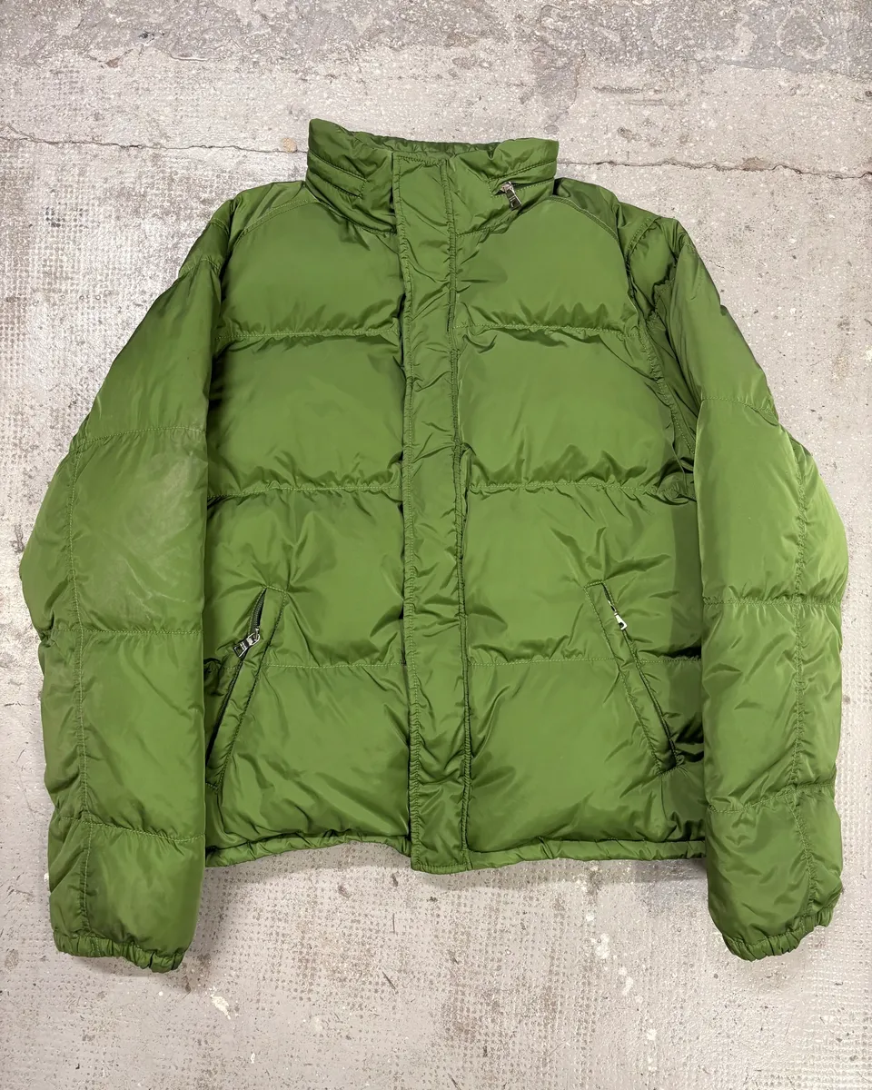 2000s Prada Olive Linea Rossa Puffer Jacket