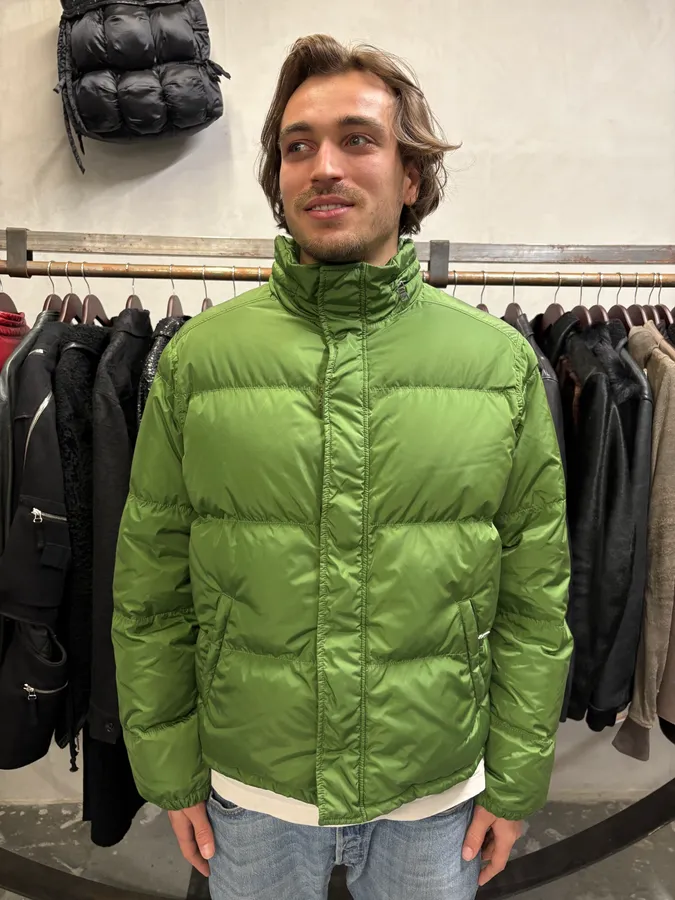2000s Prada Olive Linea Rossa Puffer Jacket - Image 3