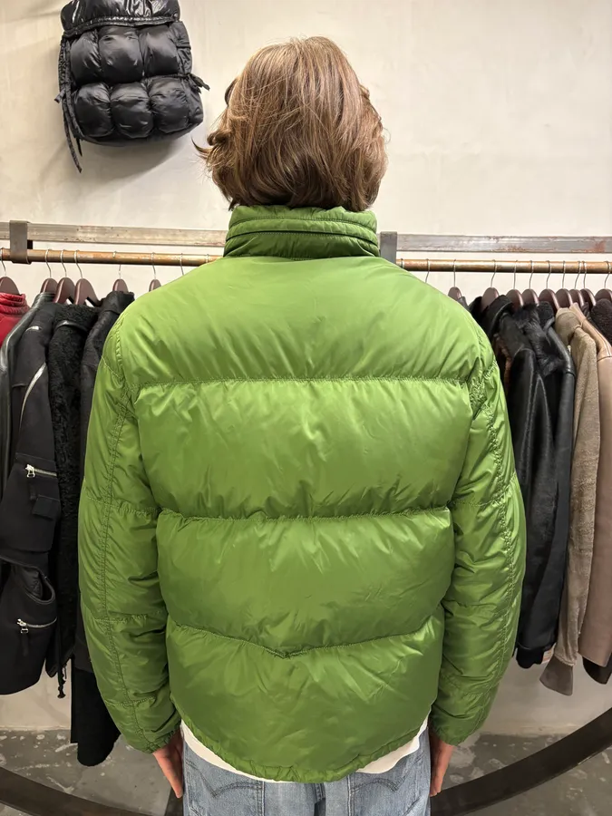 2000s Prada Olive Linea Rossa Puffer Jacket - Image 4