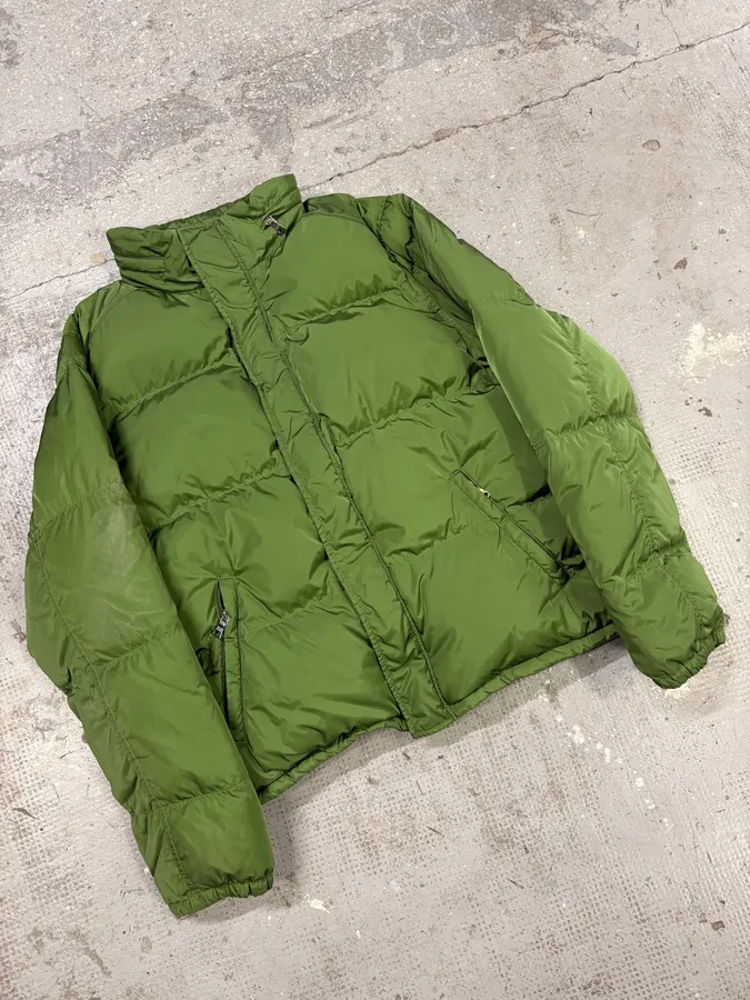 2000s Prada Olive Linea Rossa Puffer Jacket - Image 5