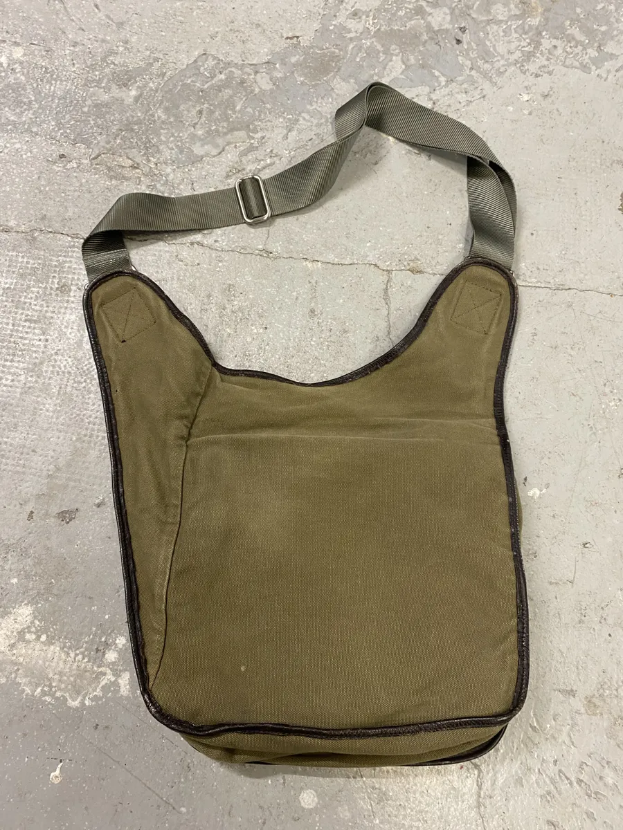 2000s Prada Olive Military Hybrid Leather Shoulder Bag - Image 8