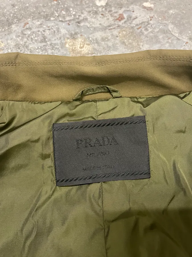 2000s Prada Olive Nylon Tactical Light Coach Jacket - Image 7