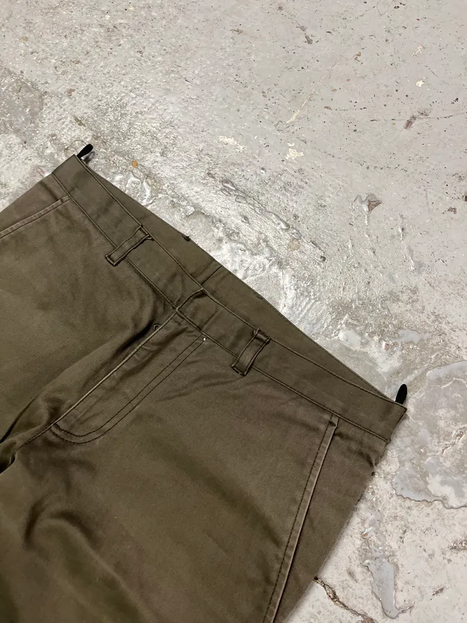 2000s Prada Olive Straight Pants - Image 6