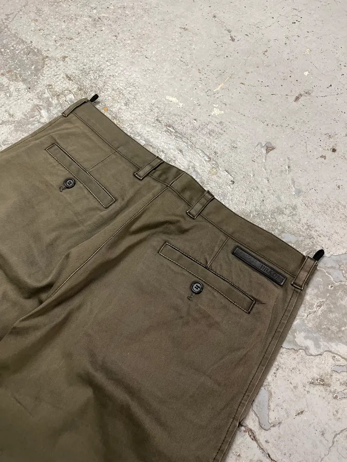 2000s Prada Olive Straight Pants - Image 9