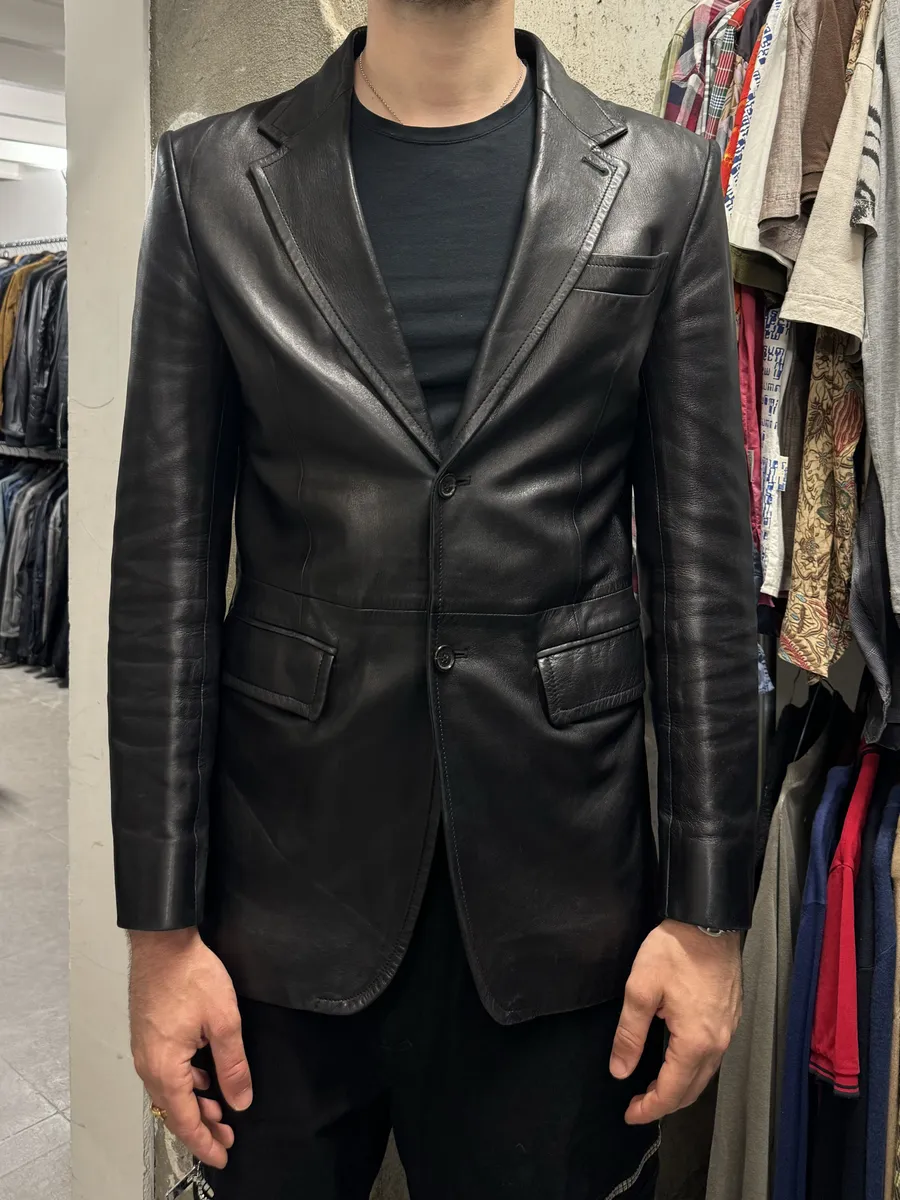 2000s Prada Premium Blazer Lamb Leather Jacket - Image 3