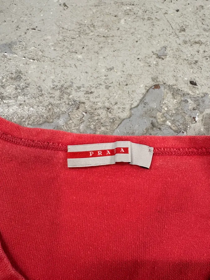 2000s Prada Red Linea Rossa Longsleeves - Image 7