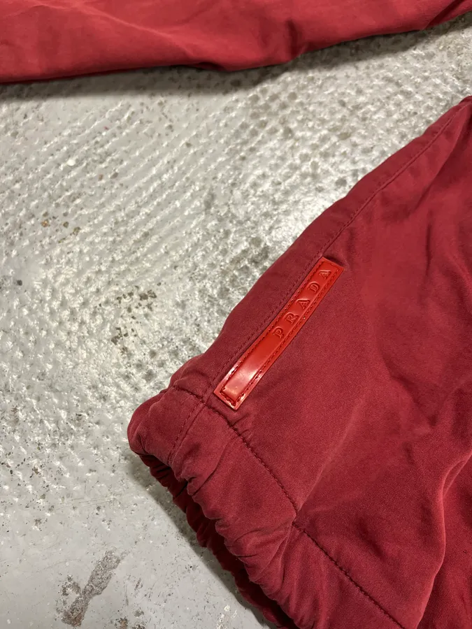 2000s Prada Red Nylon Windbreaker Jacket - Image 5
