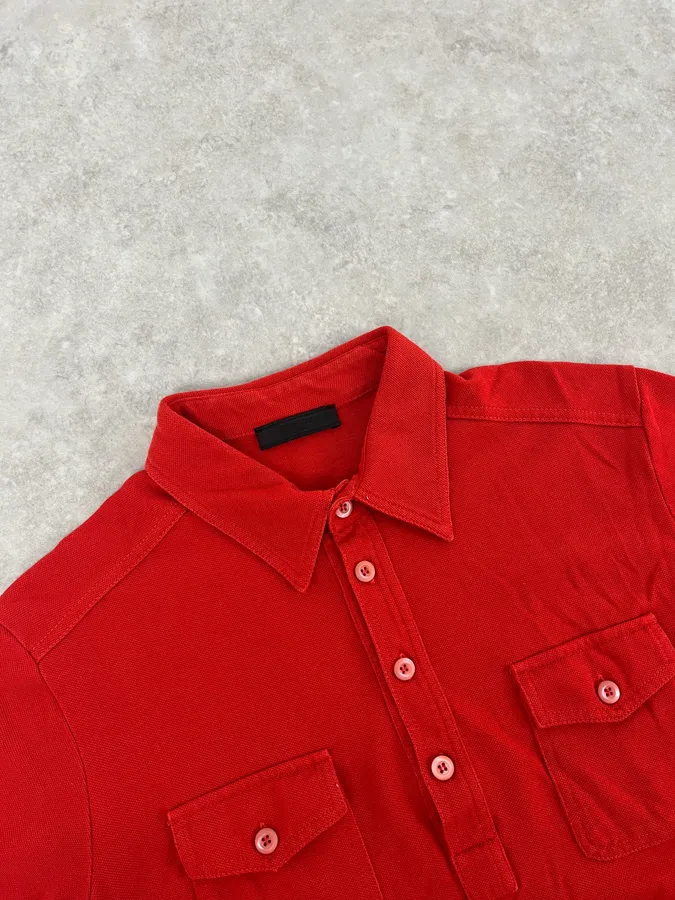 2000s Prada Red Polo Shirt - Image 4
