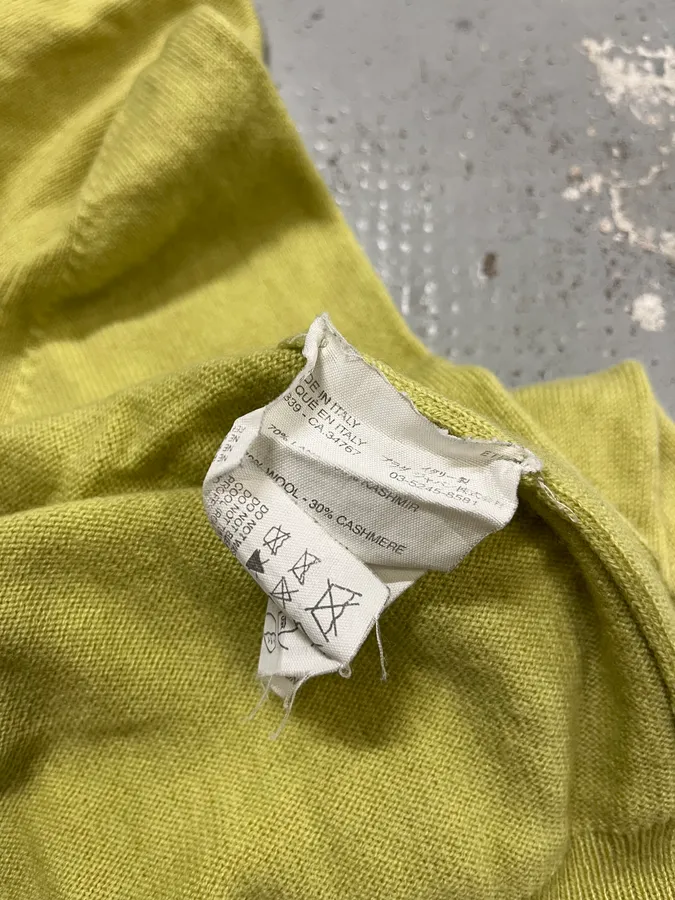 2000s Prada Sage Green Elbow Patch Wool & Cachemere Sweater - Image 9