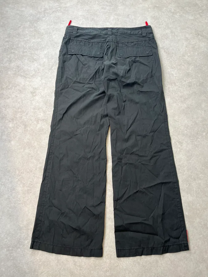 2000s Prada Sport Linea Rossa Black Nylon Pants - Image 9