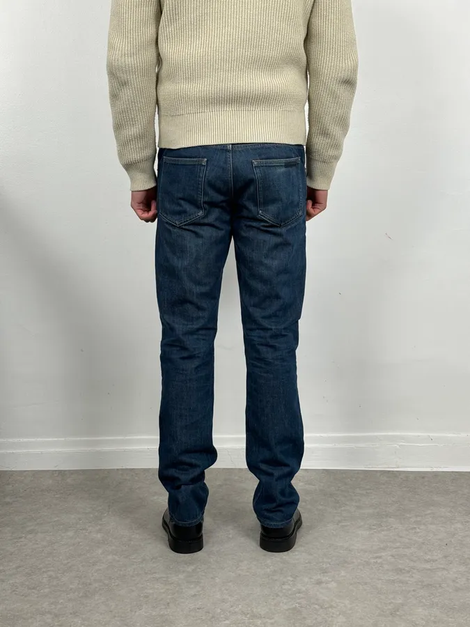 2000s Prada Tapered Fit Navy Brut Regular Denim Jeans - Image 4