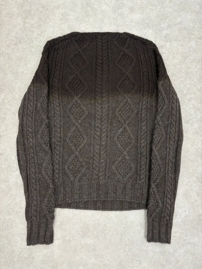 2000s Prada V-Neck Black Wool Sweater - Image 6