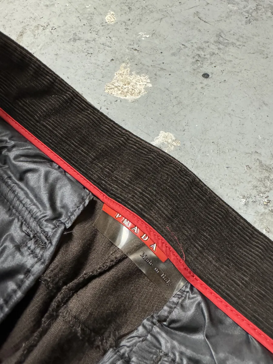 2000s Prada Velvet Brown Cozy Pants - Image 7