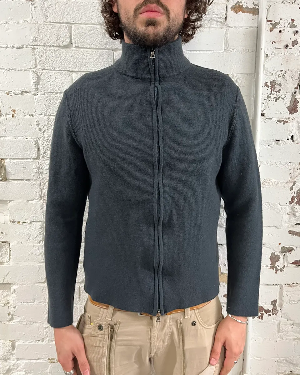 2000s Prada Wool Full-Zip Turtleneck Sweater - Image 2