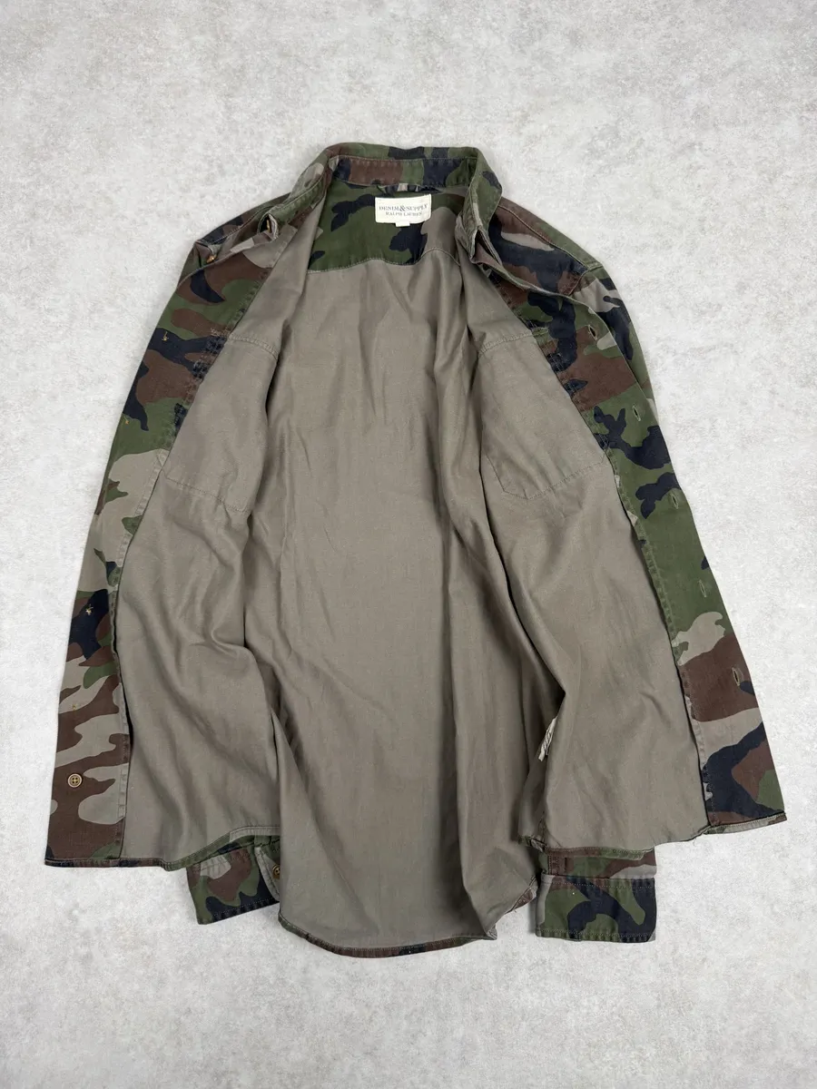 2000s Ralph Lauren Denim & Supply Camo Green Shirt - Image 7