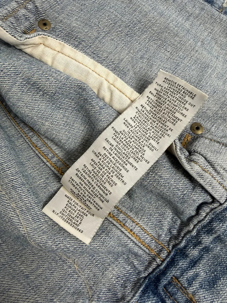 2000s Ralph Lauren Denim & Supply Pins Studded USA Flag Denim Jacket - Image 9