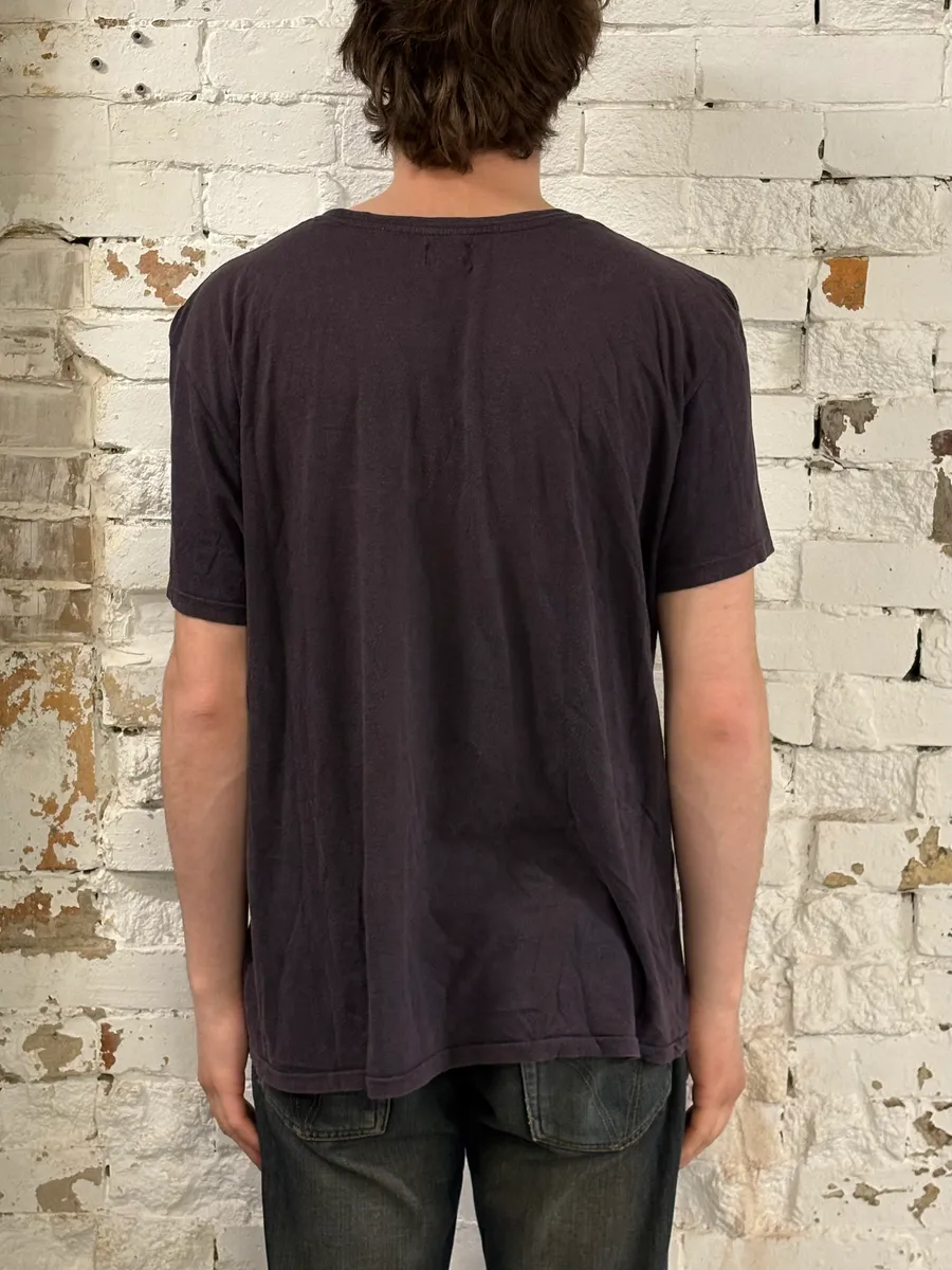 2000s Ralph Lauren Denim & Supply USA Japan Destroyed Flag Faded Black T-Shirt - Image 3