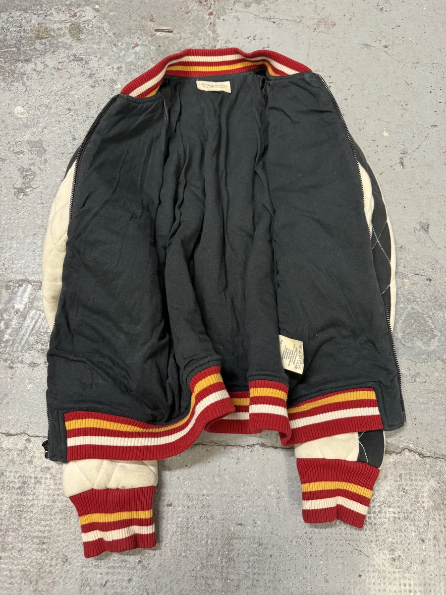 2000s Ralph Lauren Dragon Black & White Teddy Bomber Jacket - Image 3