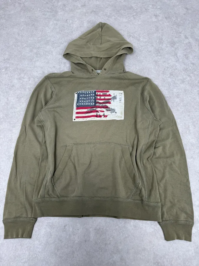 2000s Ralph Lauren Green USA Flag Hoodie