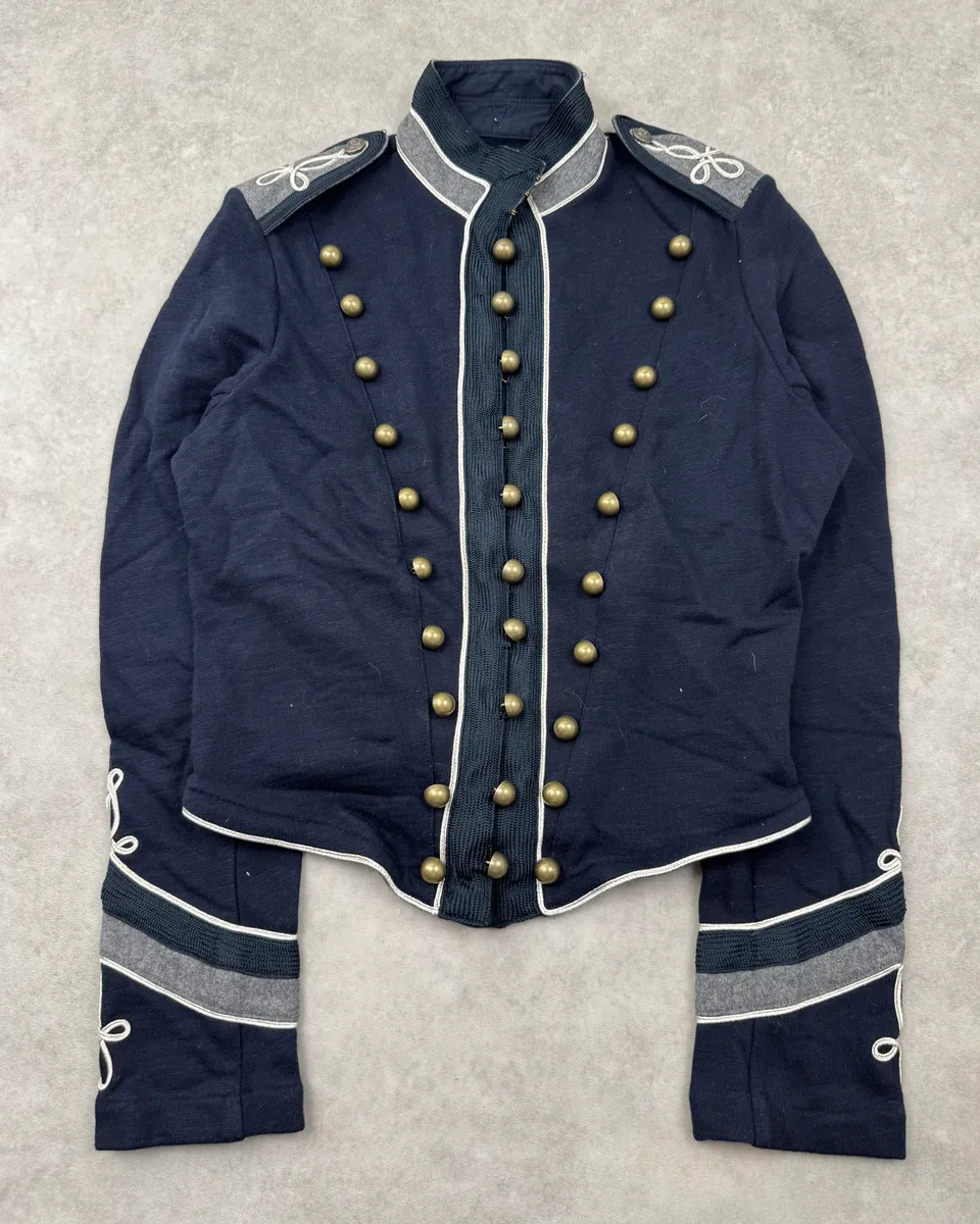 2000s Ralph Lauren Navy Embroidered Officer Jacket - Image 4