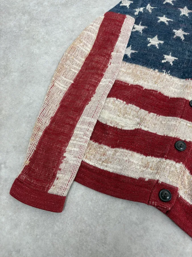 2000s Ralph Lauren Supply USA Flag Cardigan Sweater - Image 8