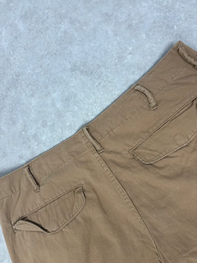 2000s Ralph Lauren USA Distressed Flag Beige Shorts - Image 11