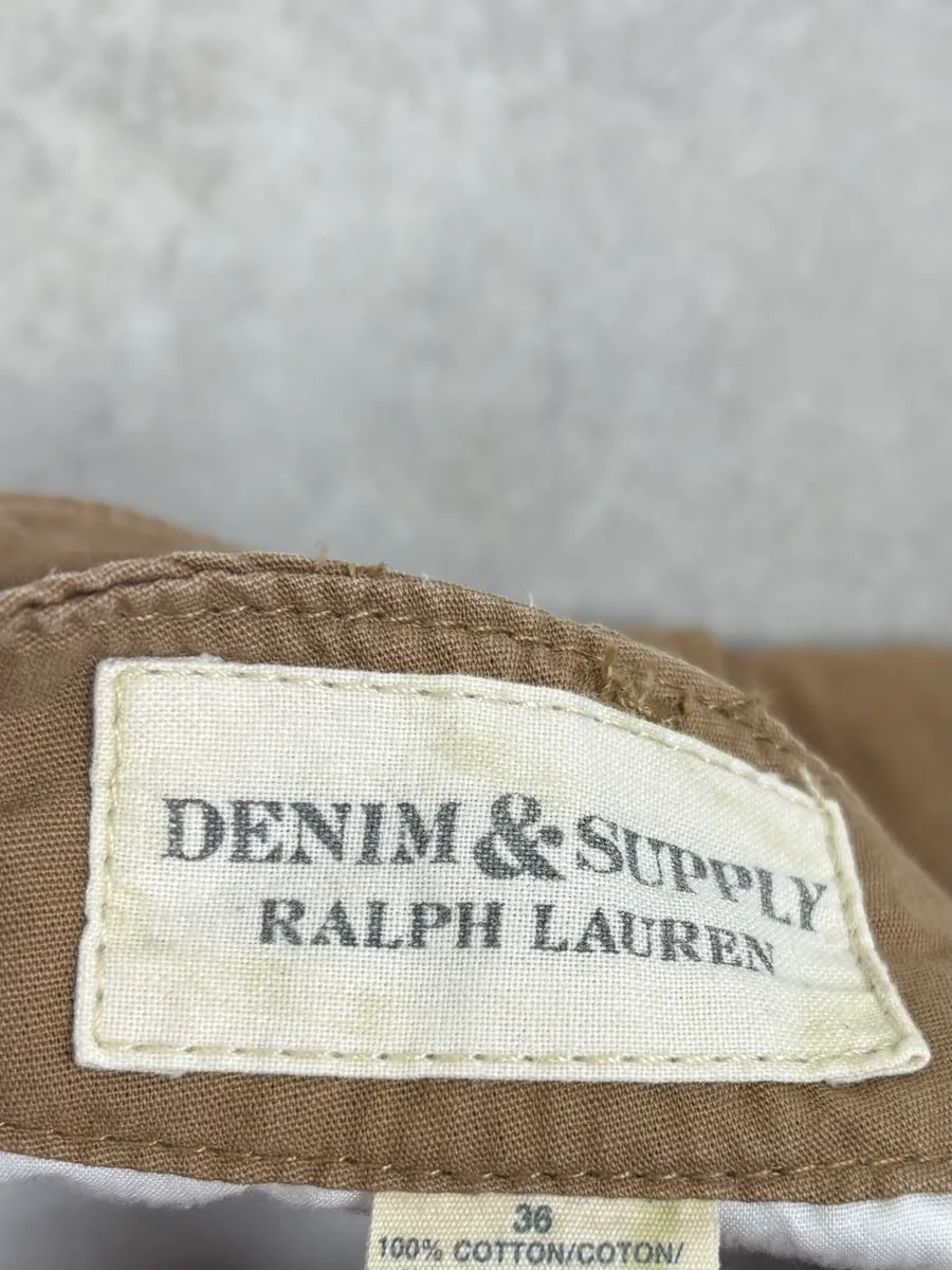 2000s Ralph Lauren USA Distressed Flag Beige Shorts - Image 12