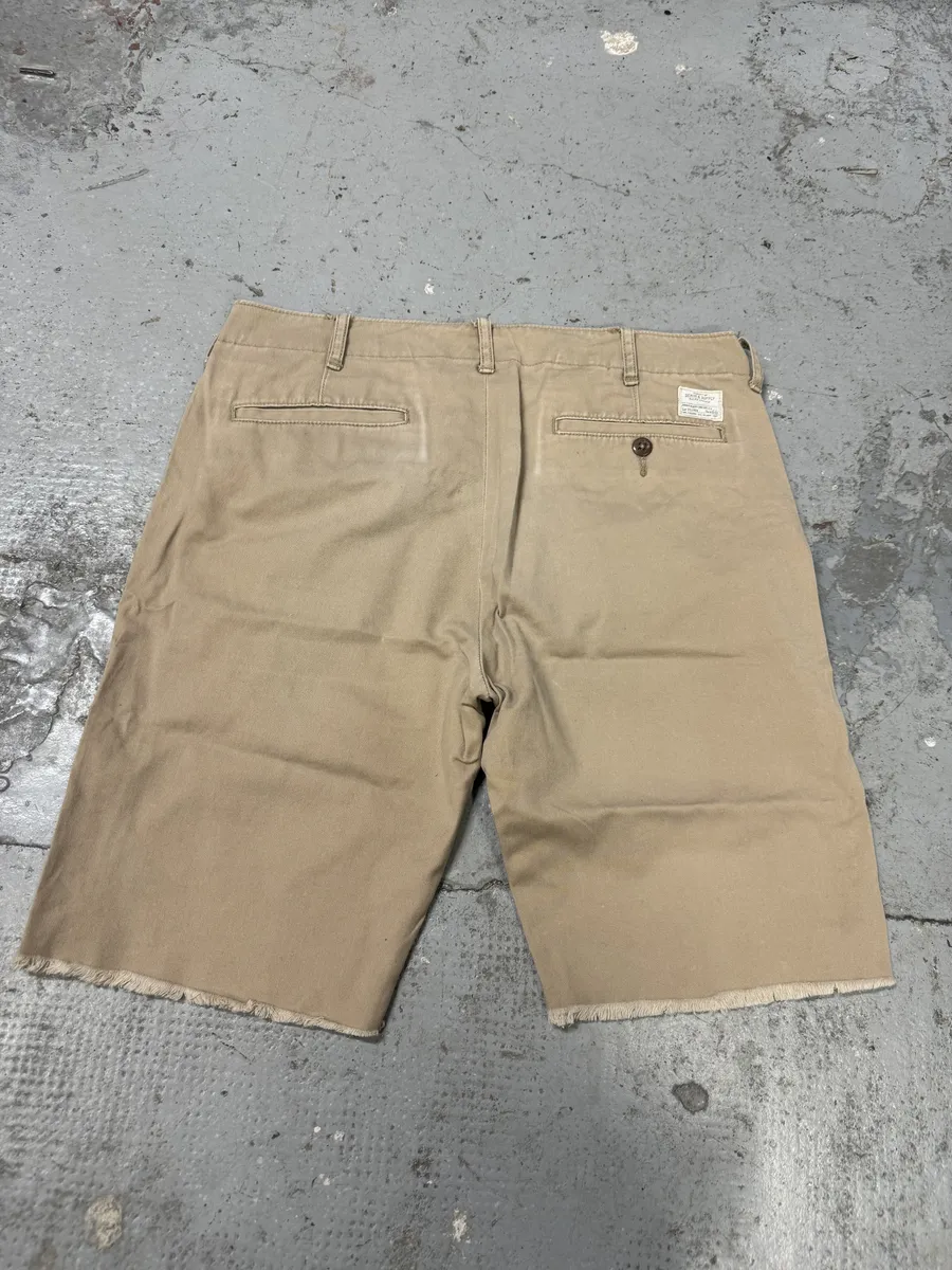 2000s Ralph Lauren USA Distressed Flag Beige Shorts - Image 5