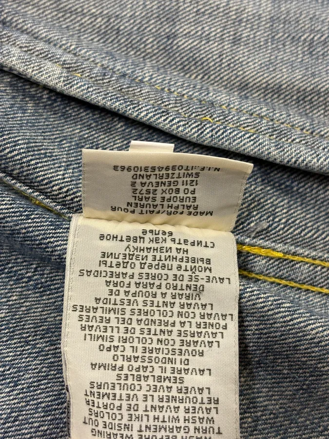 2000s Ralph Lauren USA Flag Blue Denim Vest Jacket - Image 11