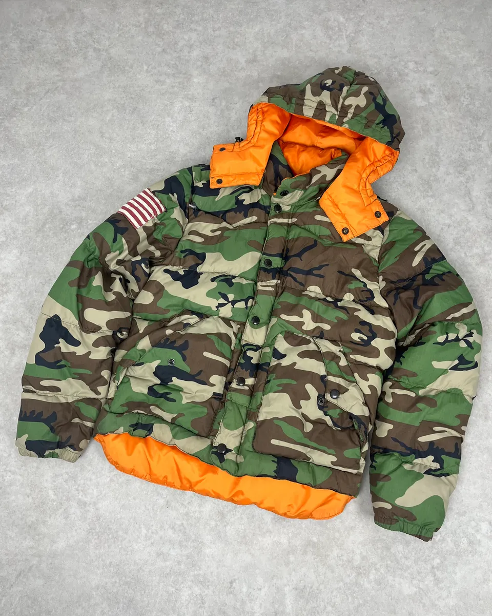 2000s Ralph Lauren USA Flag Camo Puffer Jacket - Image 4
