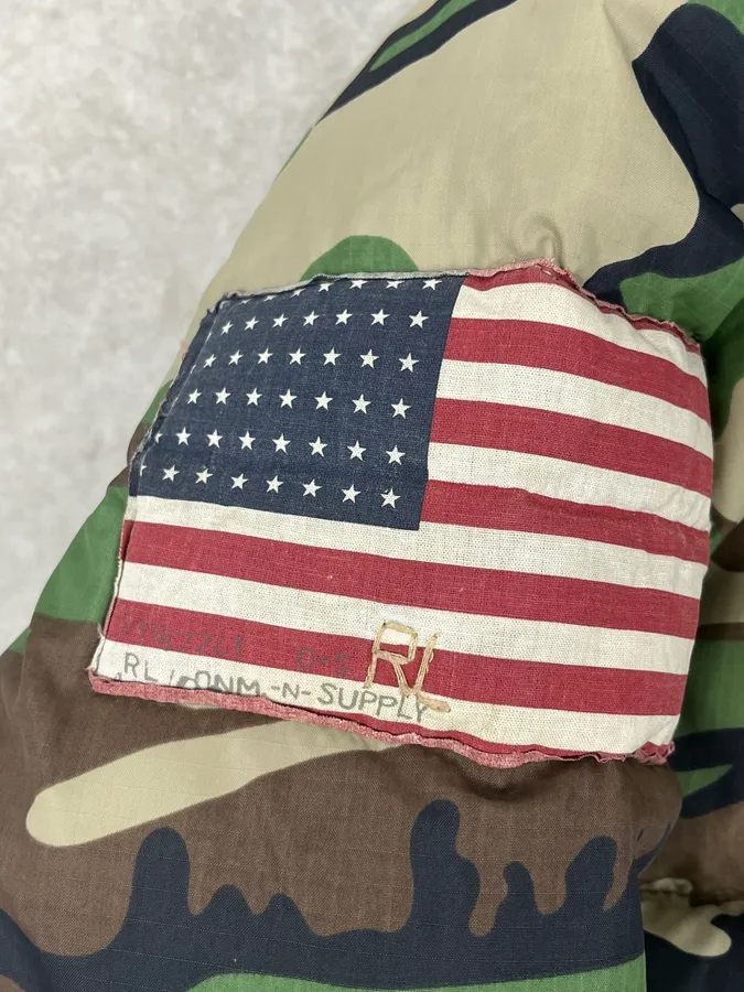 2000s Ralph Lauren USA Flag Camo Puffer Jacket - Image 9
