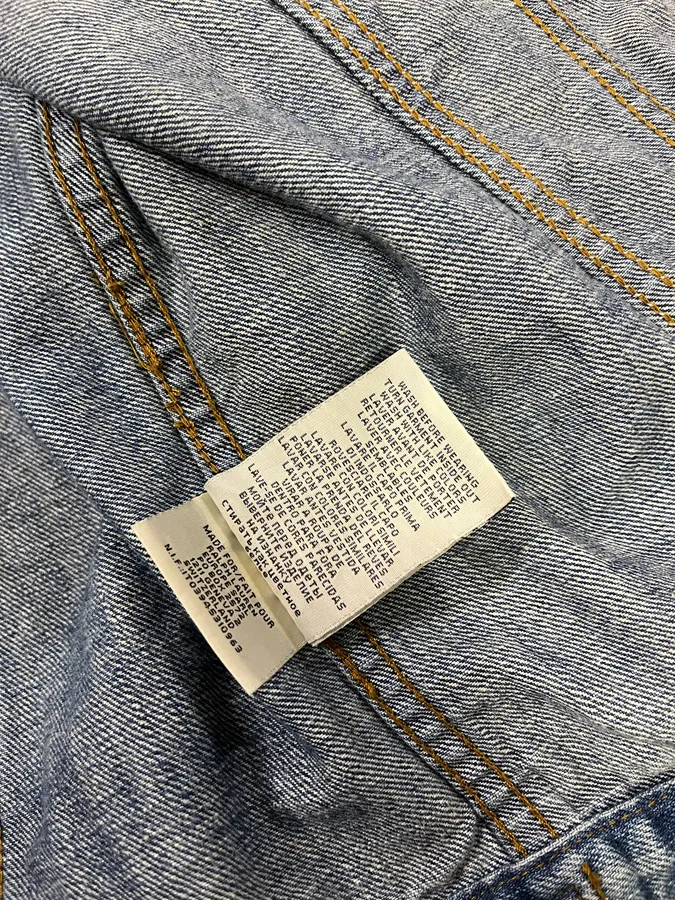 2000s Ralph Lauren USA Flag Distressed Denim Cropped Jacket - Image 10