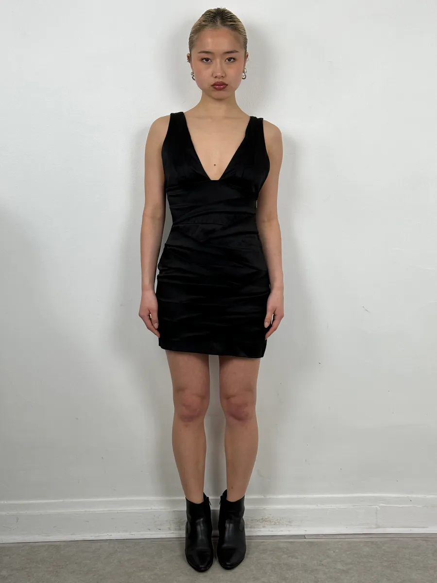 2000s Robero Cavalli Black Silk Dress - Image 2