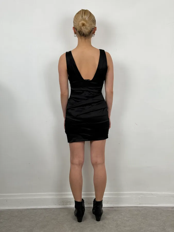 2000s Robero Cavalli Black Silk Dress - Image 3
