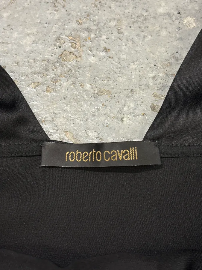 2000s Robero Cavalli Black Silk Dress - Image 9