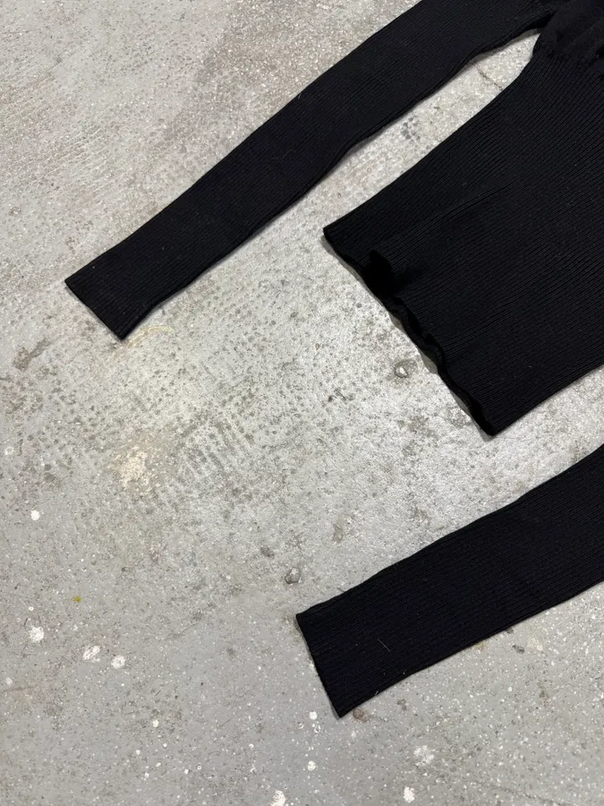 2000s Robero Cavalli Mink Fur Black Silk Top - Image 3
