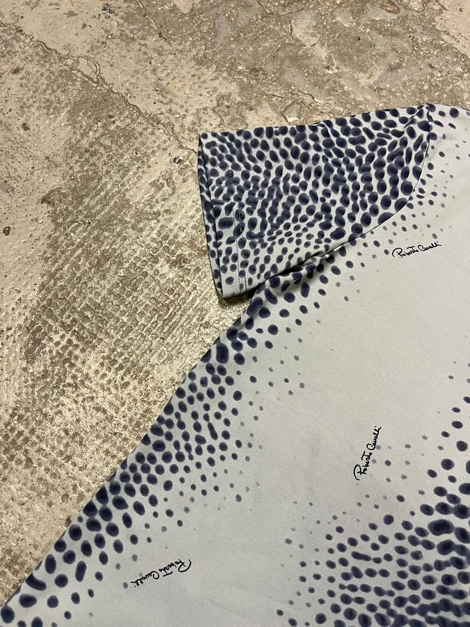 2000s Roberto Cavalli Animal Print Blue T-Shirt - Image 5