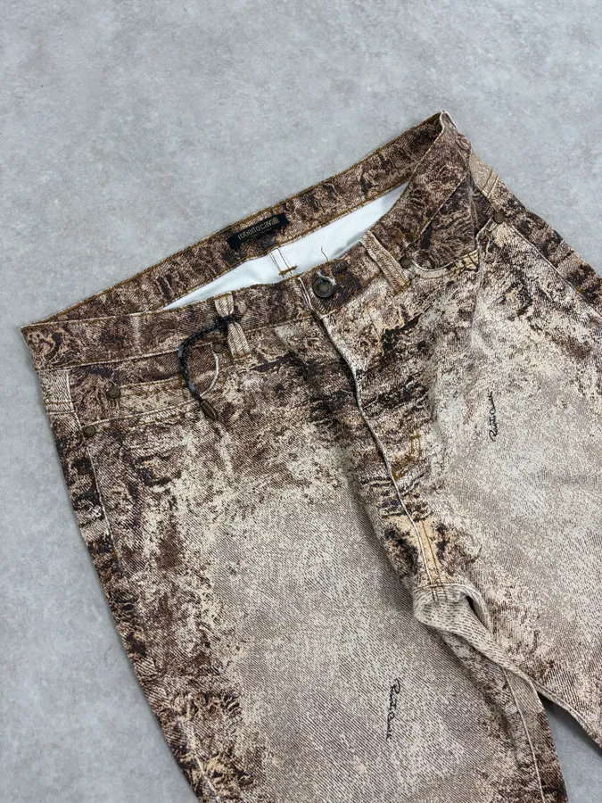 2000s Roberto Cavalli Beige & Brown Sand Earth Pants - Image 6