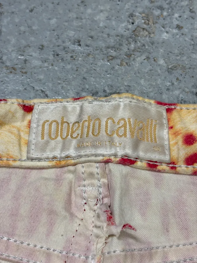 2000s Roberto Cavalli Beige & Red Glamour Skirt - Image 10