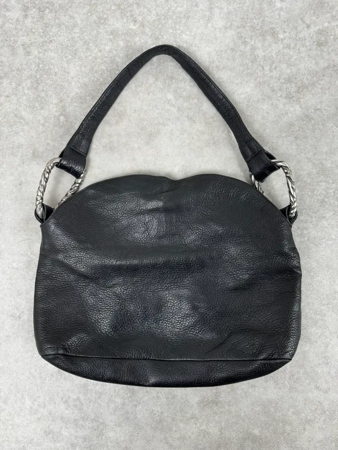 2000s Roberto Cavalli Black Feather Shoulder Bag - Image 5