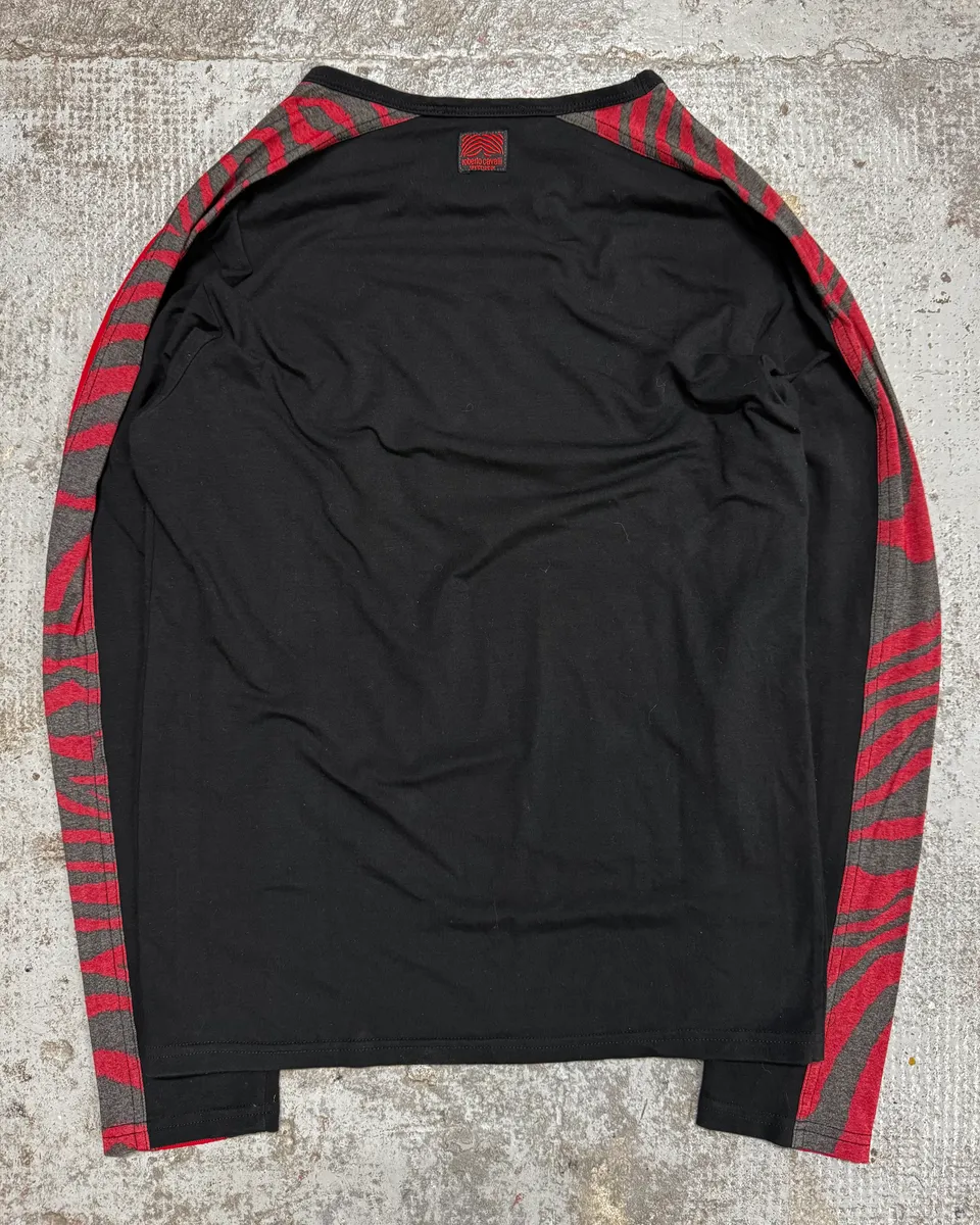 2000s Roberto Cavalli Black & Red Devil Zebra Arms Longsleeves - Image 4