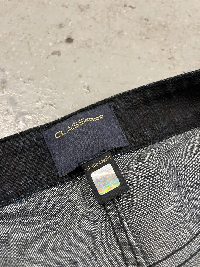 2000s Roberto Cavalli Black Slim Denim Brut Jeans - Image 11