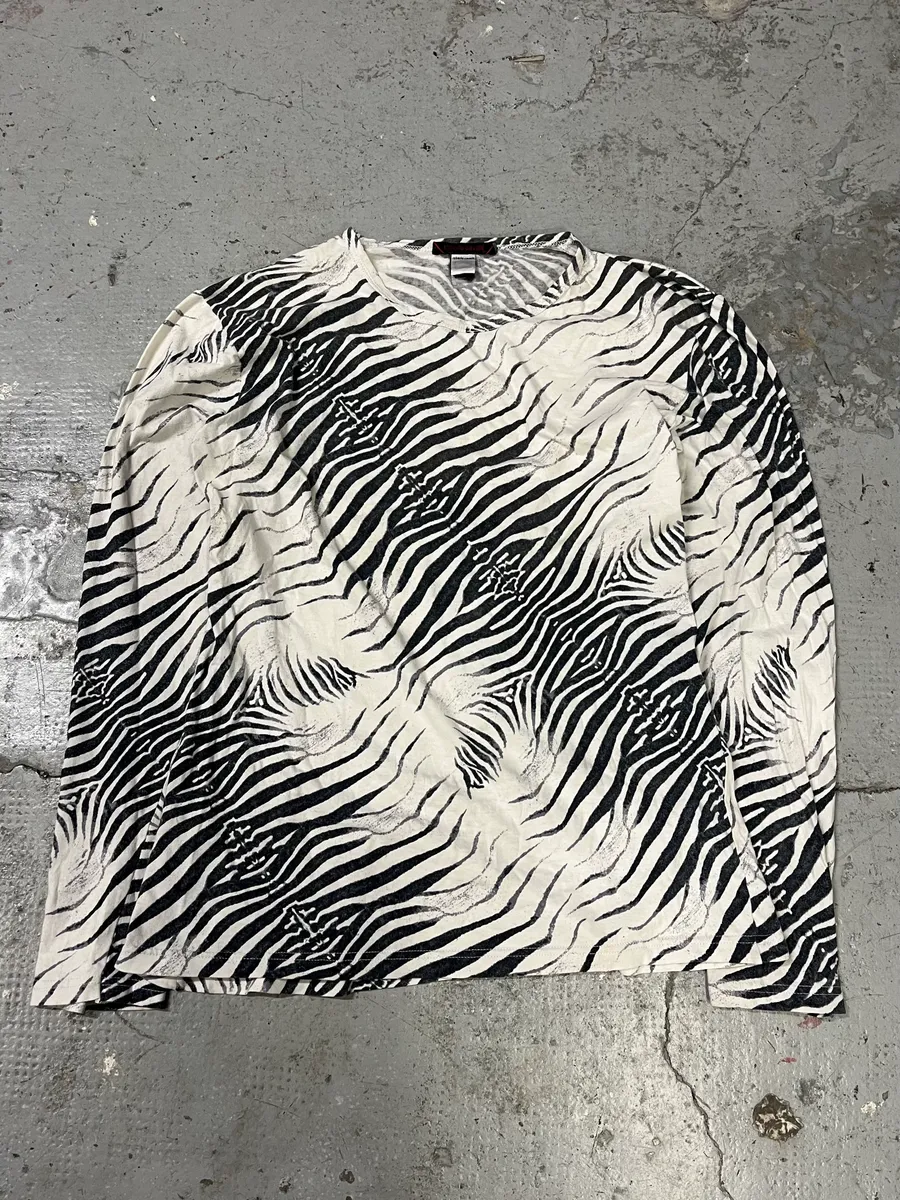 2000s Roberto Cavalli Black & White Safari Zebra Longsleeves - Image 4
