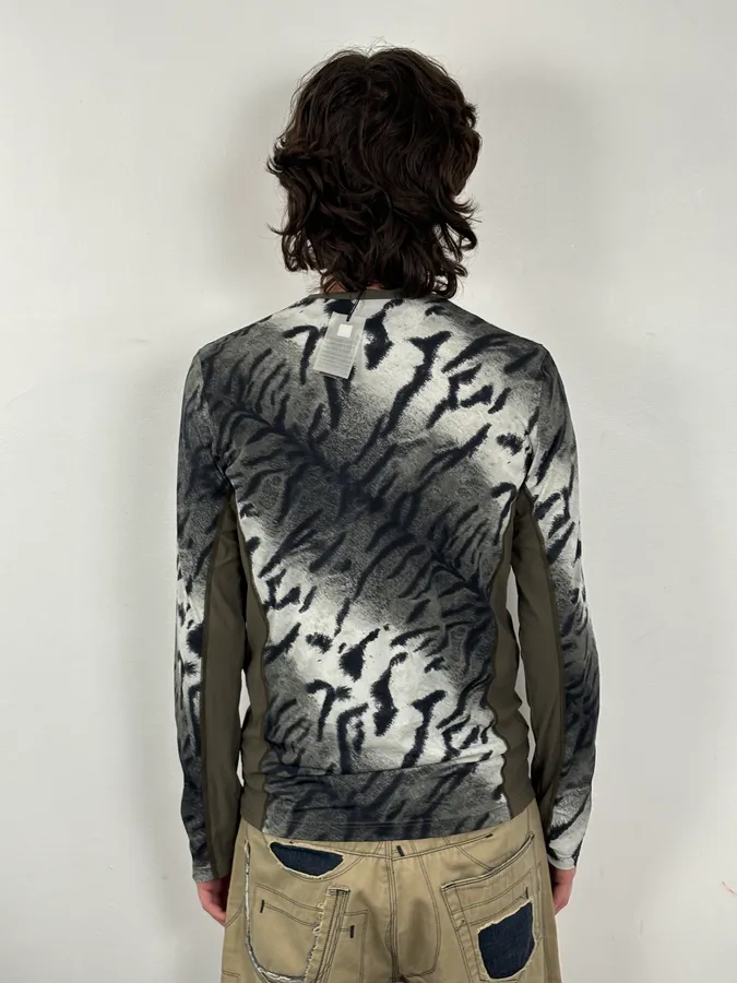 2000s Roberto Cavalli Black White Zebra Longsleeve T-Shirt - Image 3