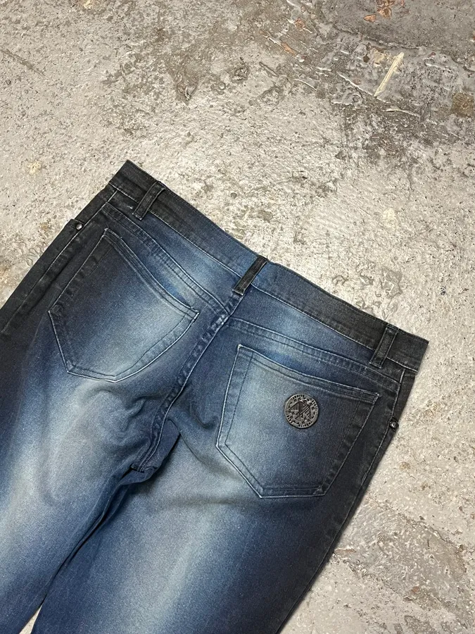 2000s Roberto Cavalli Blue Gradient Pants - Image 8