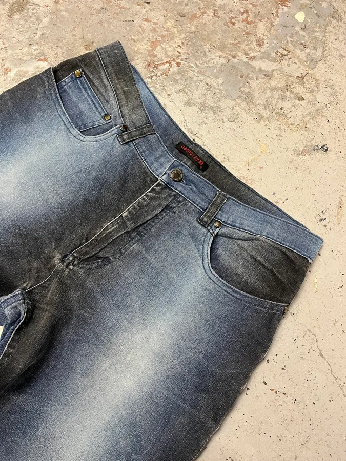 2000s Roberto Cavalli Blue Gradient Pants - Image 6