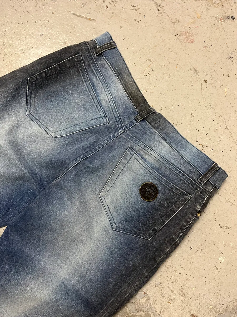 2000s Roberto Cavalli Blue Gradient Pants - Image 7